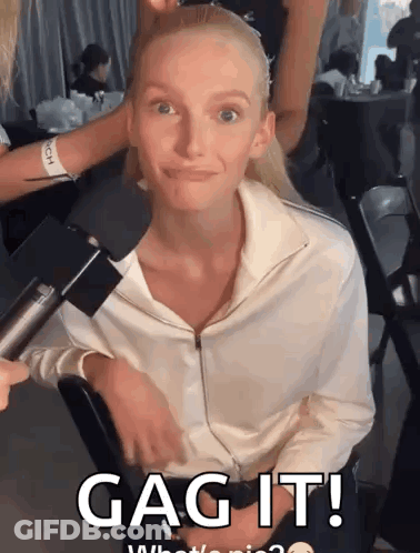 Woman Getting Hair Blow Dried Gag It GIF