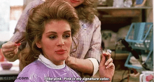 Woman Getting Hair Done By Hairdresser GIF