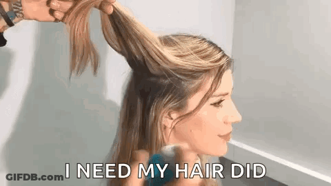 Woman Getting Hair Done GIF