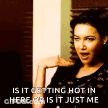 Woman Getting Hot In Here Or Just Me GIF