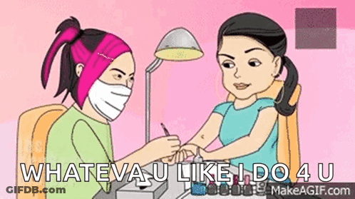 Woman Getting Nails Painted By Manicurist GIF