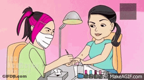 Woman Getting Nails Painted GIF