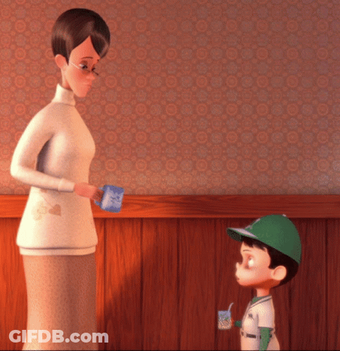 Woman Giving Coffee To Boy GIF
