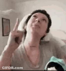 Woman Giving Middle Finger Looking Up GIF