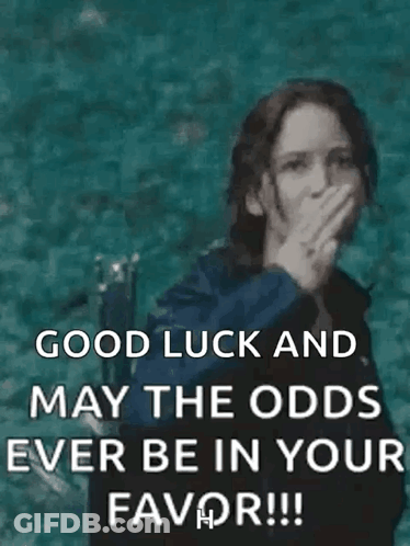 Woman Giving Middle Finger Saying Good Luck And May The Odds Ever Be In Your Favor GIF