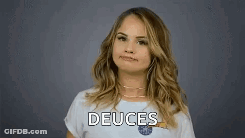 Woman Giving Peace Sign Deuces GIF