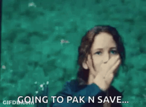 Woman Giving Peace Sign Going To Pak N Save GIF