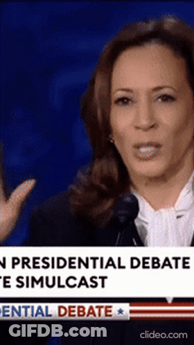 Woman Giving Speech At Presidential Debate GIF