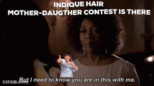 Woman Giving Thumbs Up Indique Hair Contest GIF