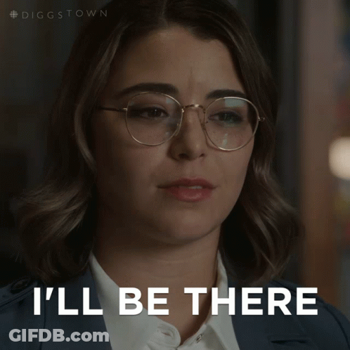 Woman Glasses Blue Jacket Says I'll Be There GIF