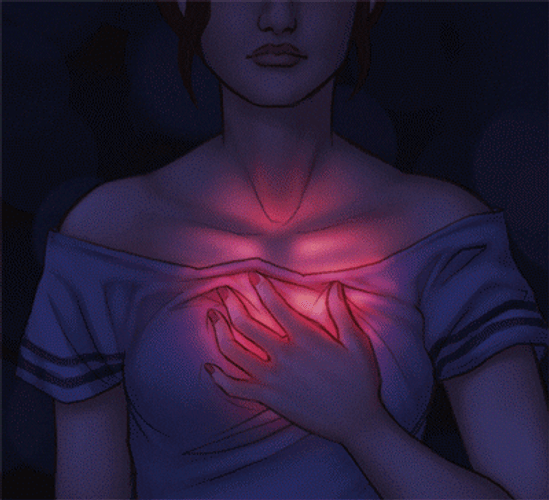 Woman Glowing Heartbeat GIF
