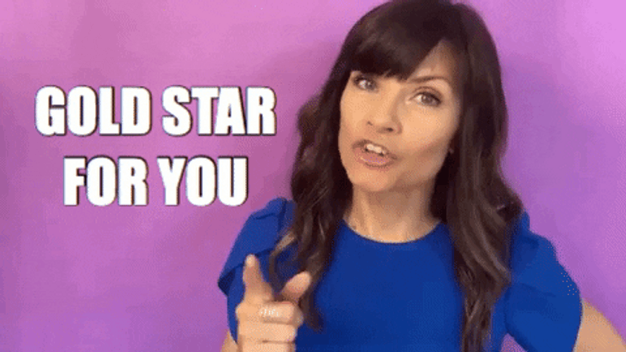 Woman Gold Star For You Kudos GIF
