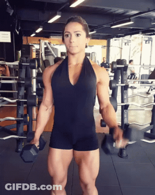 Woman Hammer Curls GIF