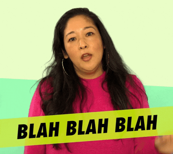 Woman Hand Sign Blah Blah BLah GIF