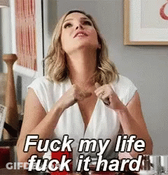 Woman Hands In Pockets Saying Fuck My Life Fuck It Hard GIF