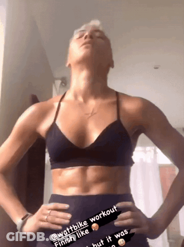 Woman Hands On Hips Wattbike Workout Finish Like But It Was GIF
