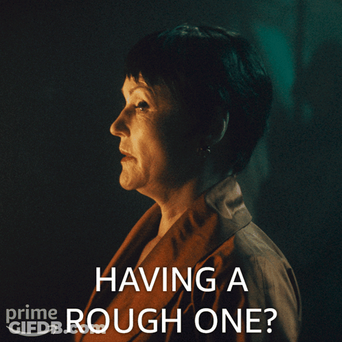Woman Having A Rough One GIF