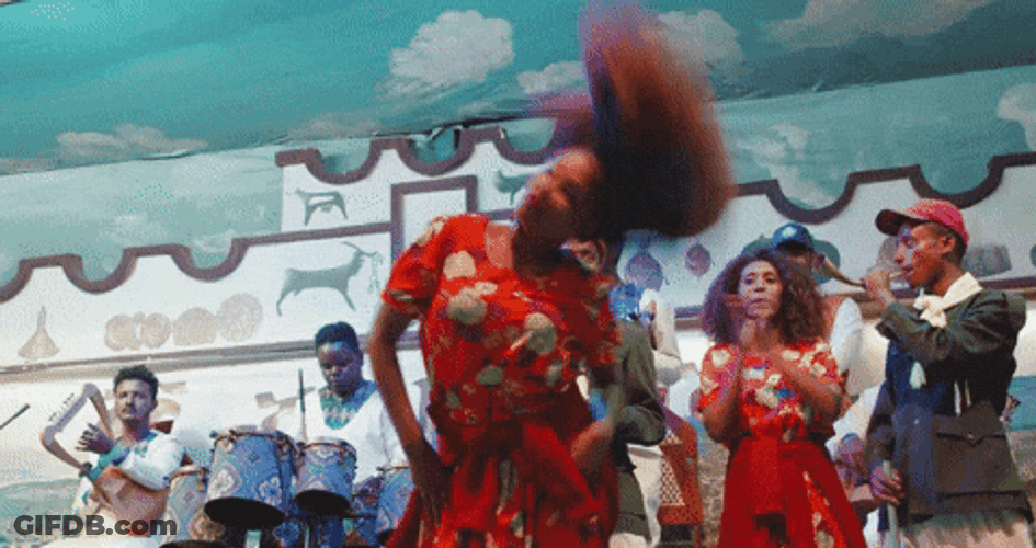 Woman Headbanging Crazy Dancing GIF