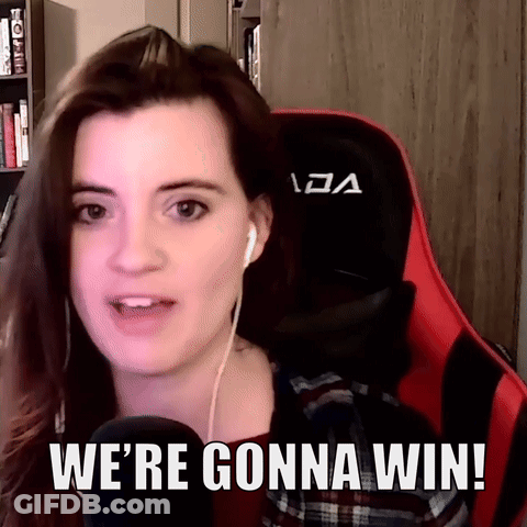 Woman Headphones Red Gaming Chair Says We're Gonna Win GIF