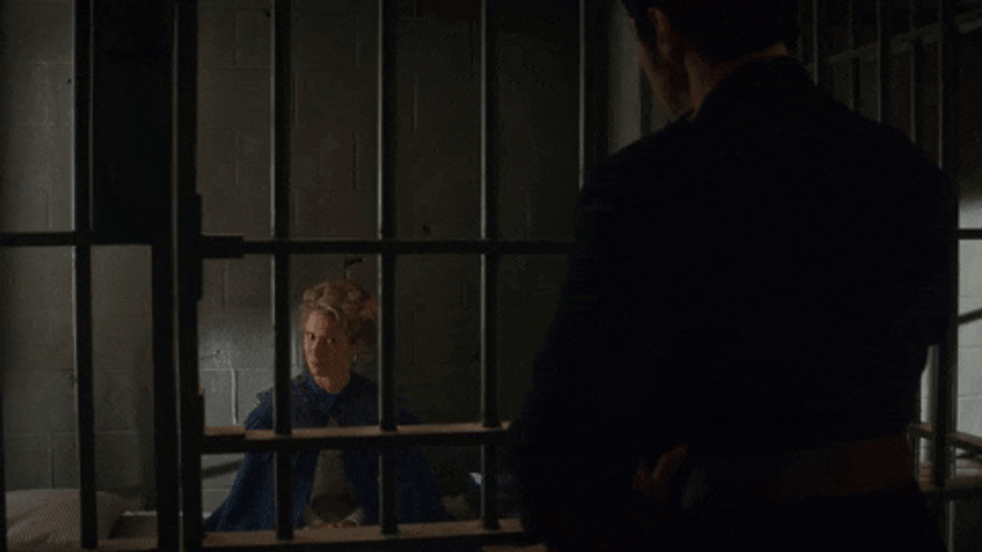 Woman Heart Break Behind Bars GIF