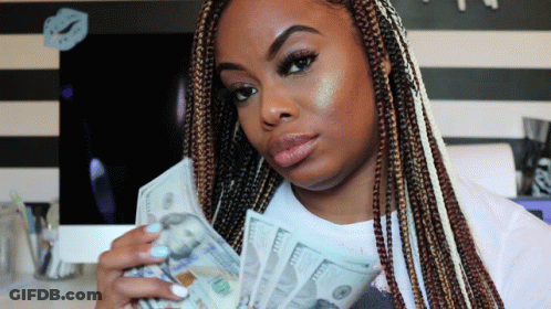 Woman Holding 100 Dollar Bills GIF