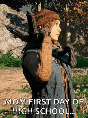 Woman Holding A Gun Mom First Day Of High School GIF