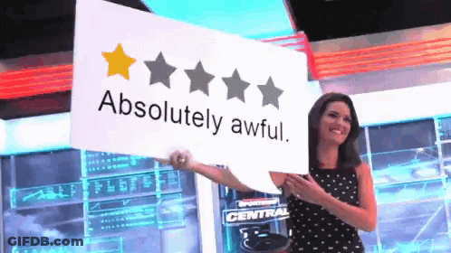 Woman Holding Absolutely Awful Sign GIF