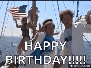 Woman Holding American Flag On Boat GIF