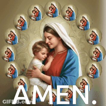 Woman Holding Baby Saying Amen GIF