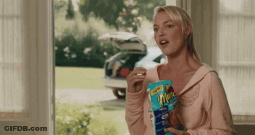 Woman Holding Bag Of Chips GIF