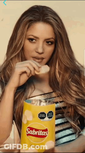 Woman Holding Bag Of Sabritas Chips GIF