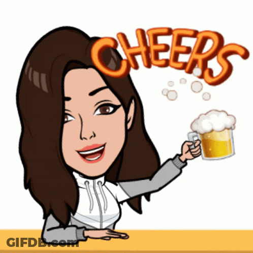Woman Holding Beer Mug Cheers GIF