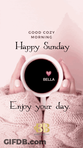 Woman Holding Bella Coffee Cup GIF