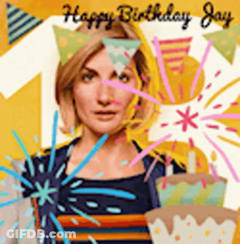 Woman Holding Birthday Cake GIF