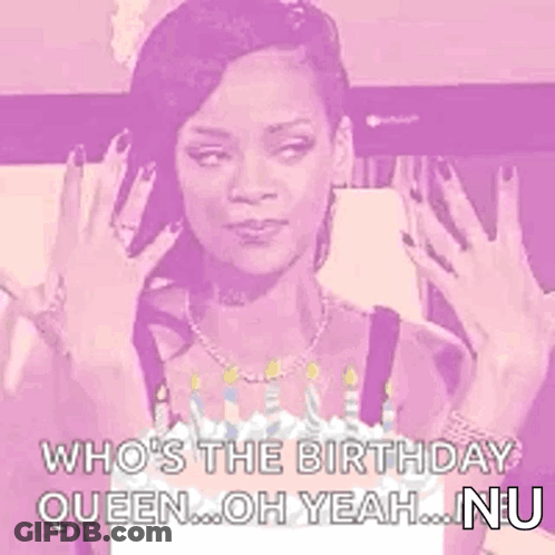 Woman Holding Birthday Cake Making Funny Face GIF