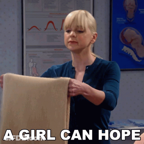Woman Holding Blanket Saying A Girl Can Hope GIF