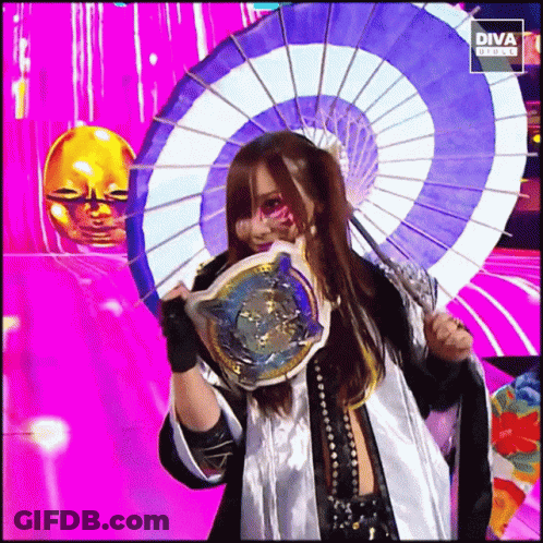 Woman Holding Blue And White Umbrella Diva GIF