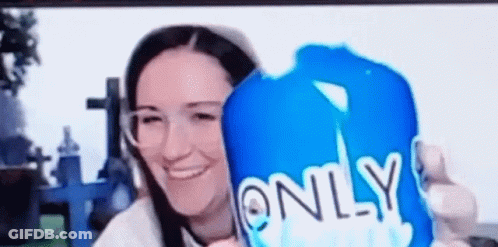 Woman Holding Blue Only Bag GIF