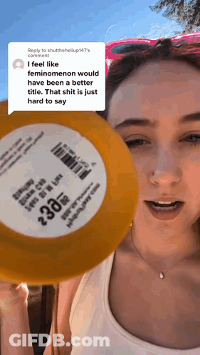 Woman Holding Bottle Saying I Feel Like GIF