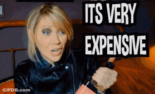 Woman Holding Bottle Saying Its Very Expensive GIF