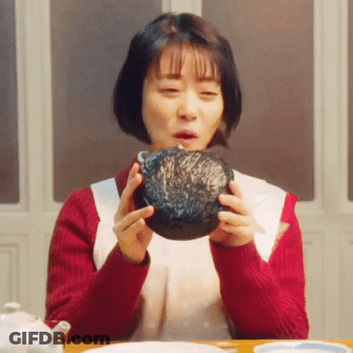 Woman Holding Bowl Of Food GIF