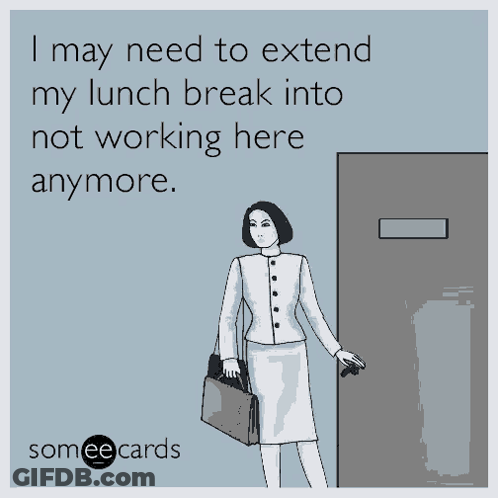 Woman Holding Briefcase Saying I May Need To Extend Lunch GIF
