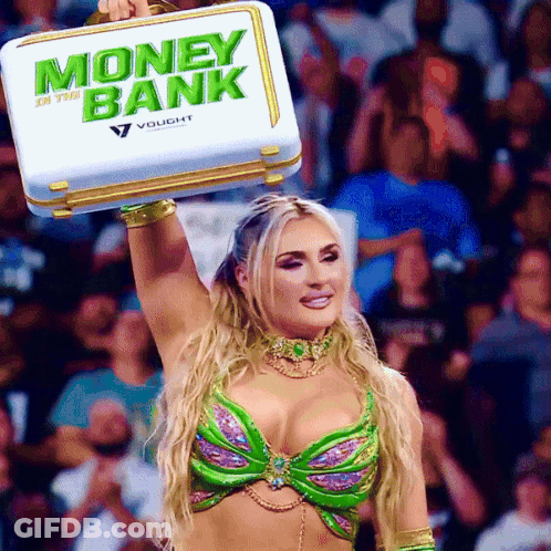 Woman Holding Briefcase Saying Money In The Bank GIF