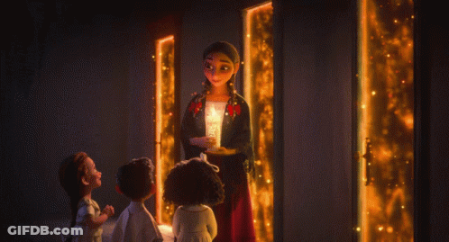 Woman Holding Candle In Front Of Girls GIF