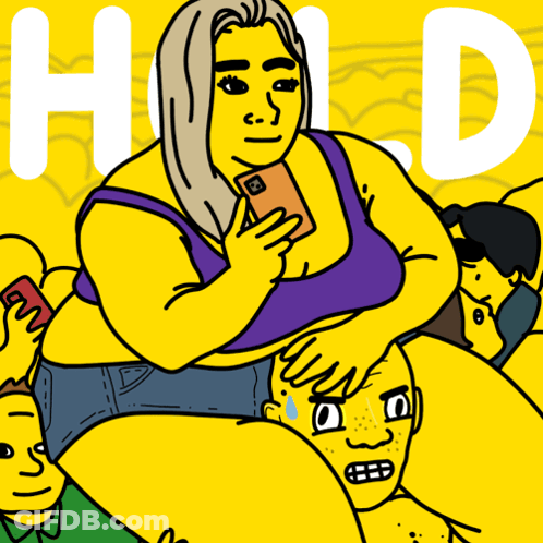 Woman Holding Cell Phone Saying Hold GIF