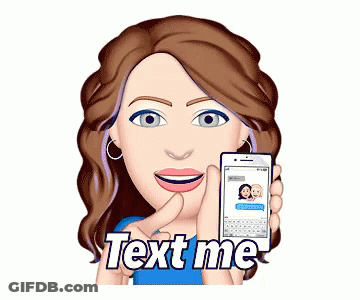 Woman Holding Cell Phone Saying Text Me GIF