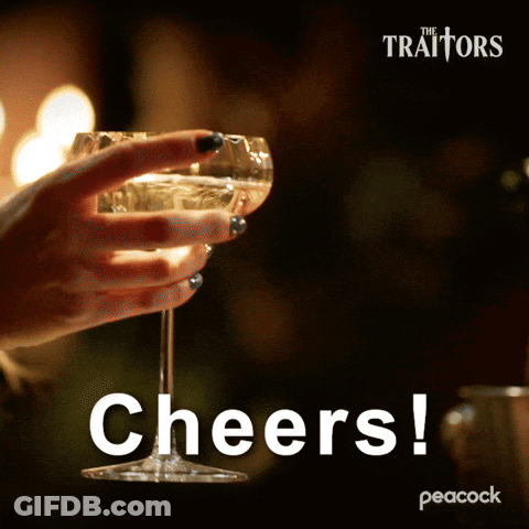 Woman Holding Champagne Cheers GIF