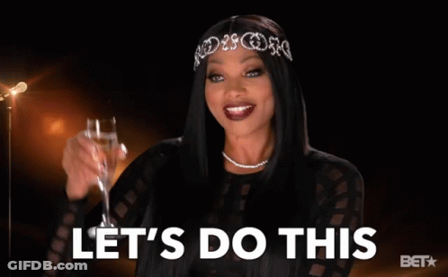 Woman Holding Champagne Let's Do This GIF