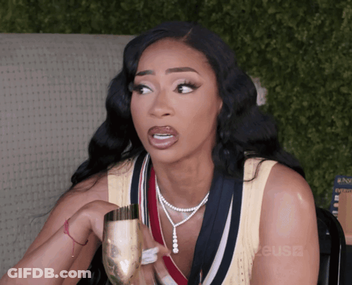 Woman Holding Champagne With Reuse Sign GIF
