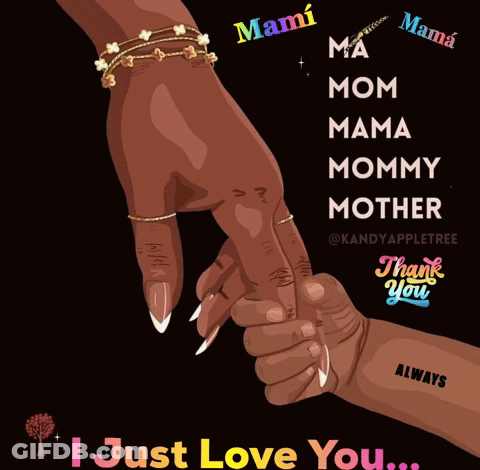 Woman Holding Child Hand Saying I Just Love You GIF